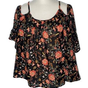 Floral Cold Shoulder top